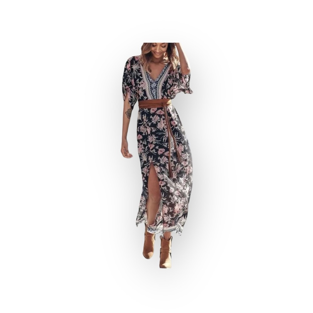 Express V Neck Side Slit Maxi Dress Sz. X Small